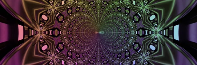 VJLoops Neon Tünel Fraktal Kaleidoskop 3:1 Üçlü Geniş 60fps Ekran Koruyucu