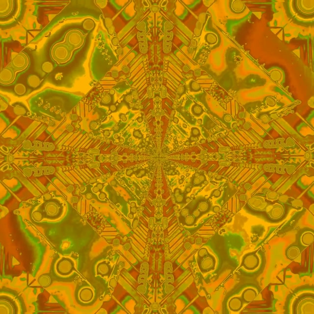 Neon Tüneli Altın Fraktal Kaleidoscope 1:1 Square 60fps Ekran Koruyucu VJLoops