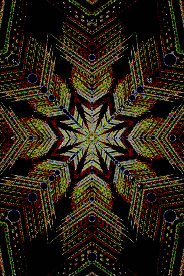 Неоновий тунель Fractal Star Kaleidoscope 2:3 Photo Portrait 60fps Screensaver VJ Loop