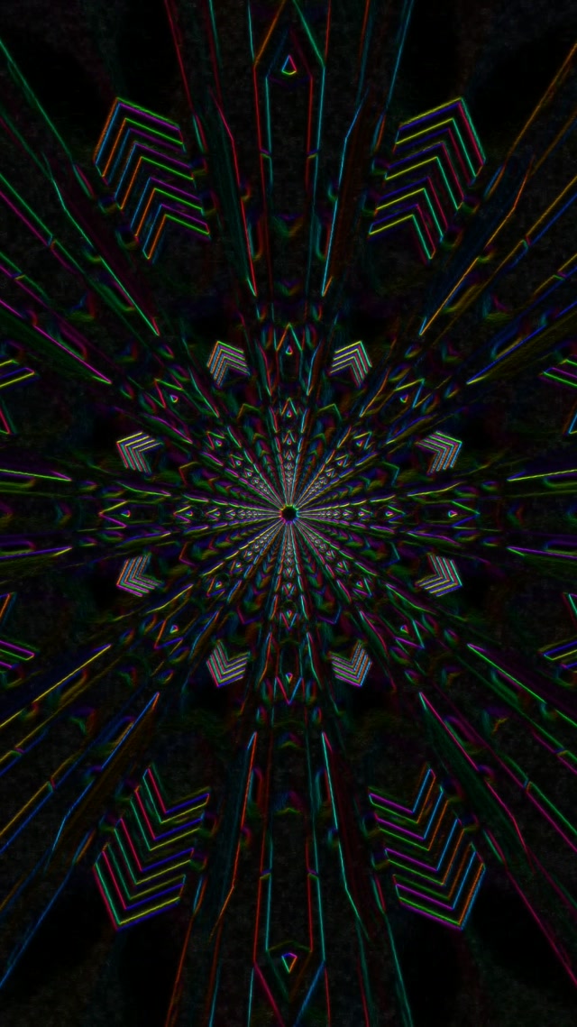 Neon Tunnel Kaleidoscope Burst | 9:16 Reels | 60fps VJ Loop Screensaver