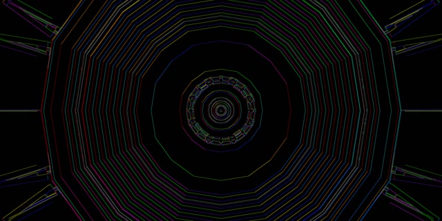 Неоновий Тунель Восьмикутний Вихор VJ Loop 2:1 Univisium 60fps Заставка