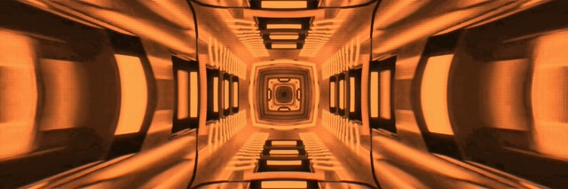 VJ Loop Неонова Тунель Помаранчевий Фрактальний Коридор 3:1 Triple Wide 60fps Заставка