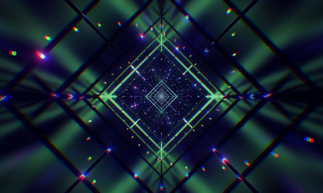 Неоновий Тунель Діамантовий Вихор VJ Loop 5:3 Wide 60fps Заставка