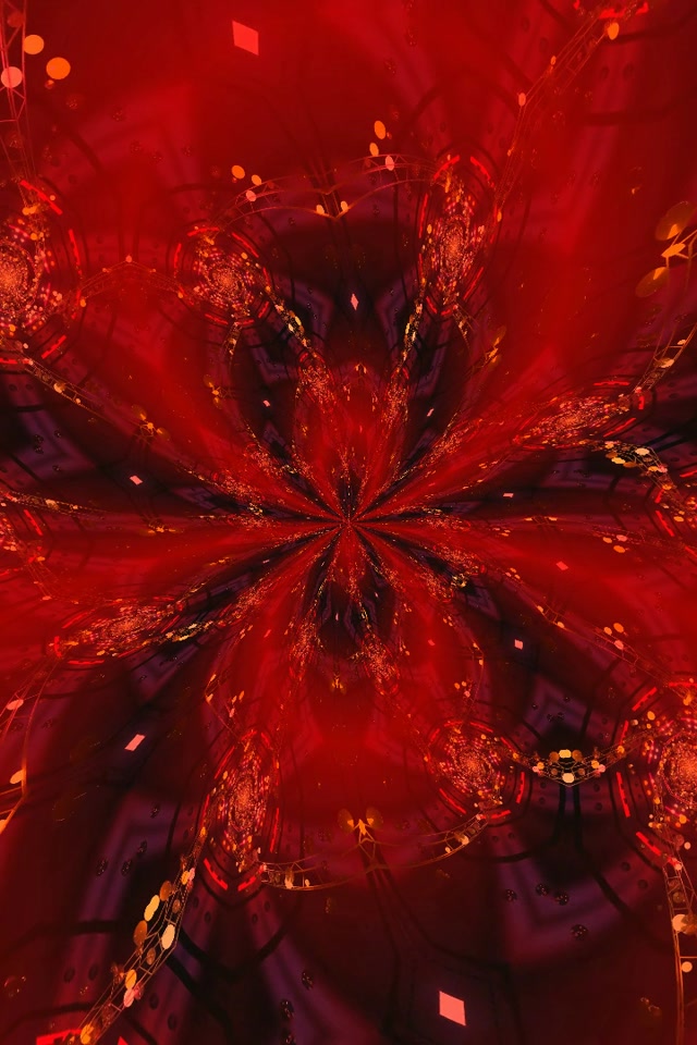 Red Neon Tunnel Kaleidoscope Burst 9:16 60fps VJ Loop Screensaver