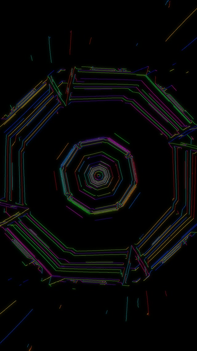 Neon Tunnel Spiraling Octagon Vortex | 9:16 Reels 60fps VJ Loop Screensaver