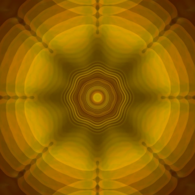 Pulsating Golden Kaleidoscope Neon Tunnel | 1:1 Square 60fps VJ Loop Screensaver