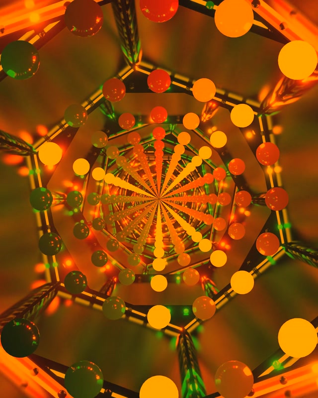 Неоновий Тунель Помаранчевий Заставка 60fps 4:5 Instagram VJLoops PC Ноутбук