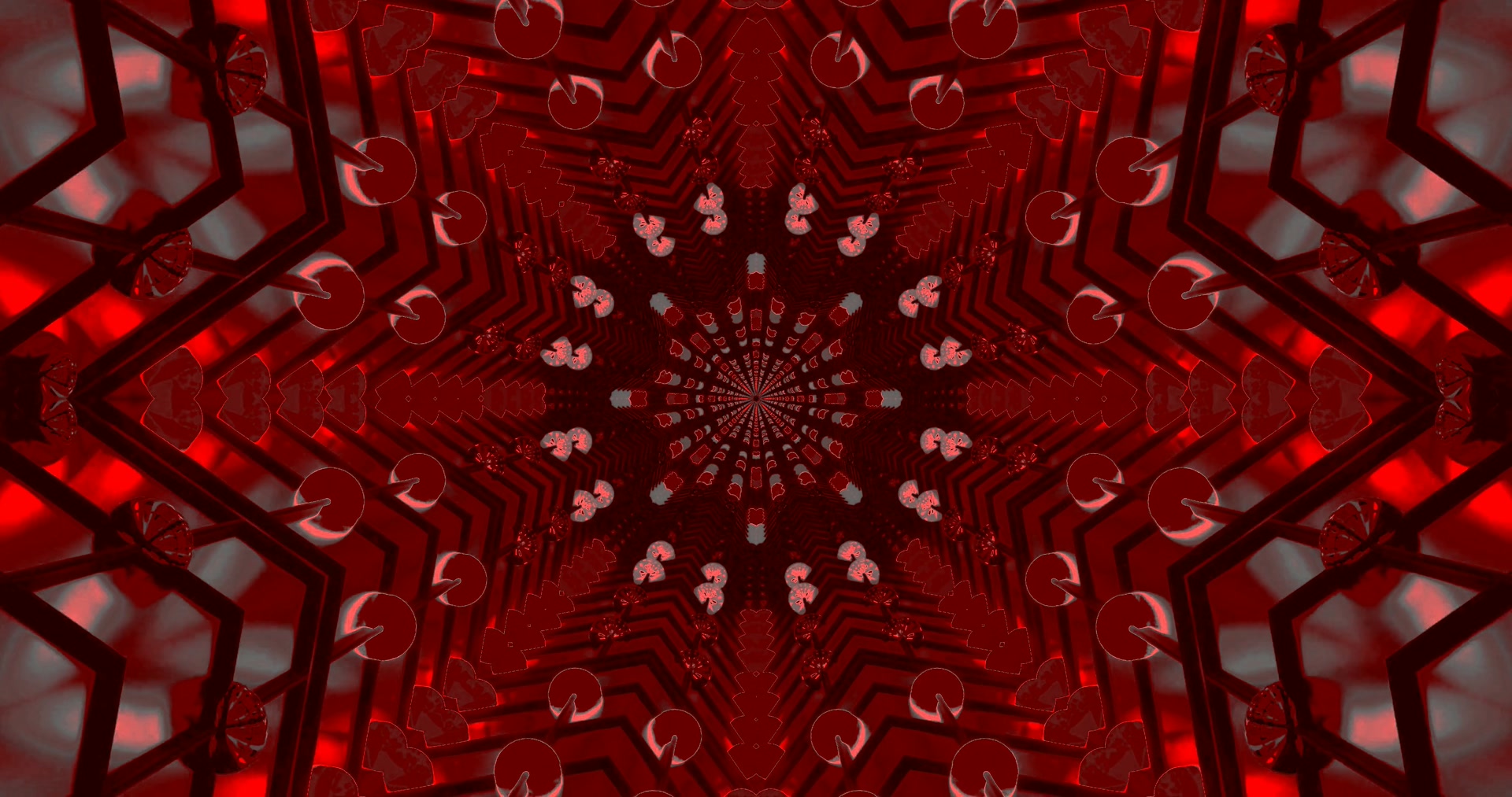 Hầm Neon Đỏ Kaleidoscope 4K UHD 60fps Screensaver VJLoops