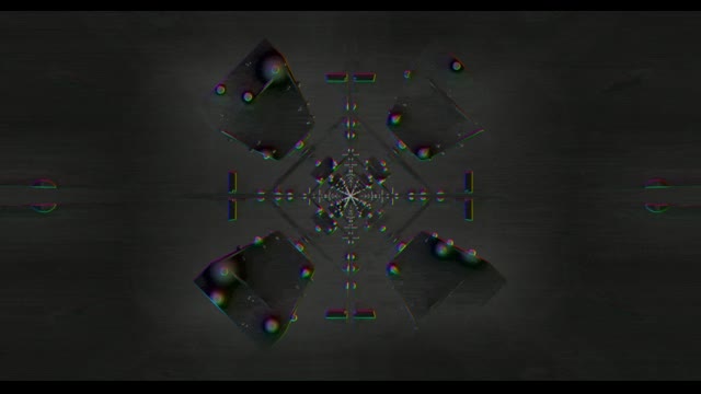 Neon tunnel 60fps with symmetrical geometric kaleidoscope and glowing particles
