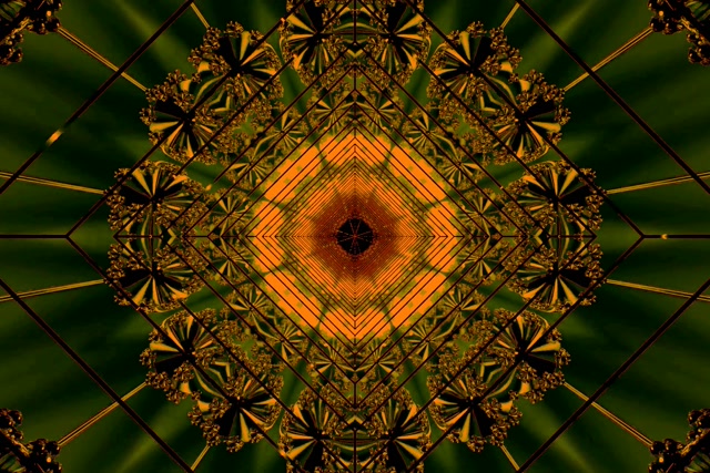 Trình bảo vệ màn hình Neon Tunnel Vàng Xanh Fractal 3:2 Surface 60fps VJ Loop