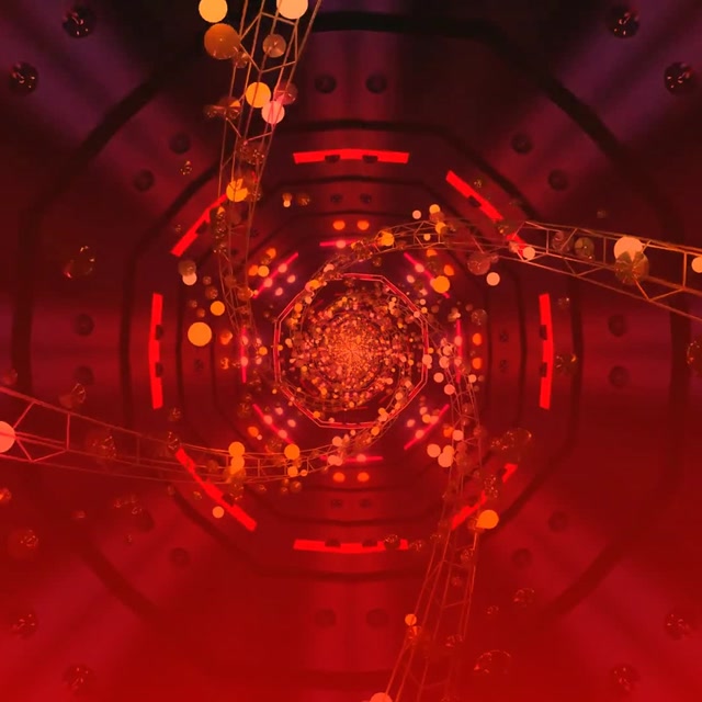 Neon Tunnel Octagon Vortex VJ Loop 1:1 Square 60fps Screensaver