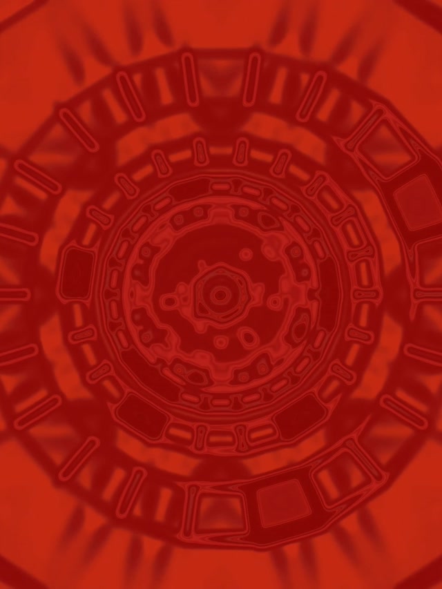 Hầm Neon Đỏ Xoáy Mandala VJLoops 3:4 iPad Portrait 60fps Screensaver