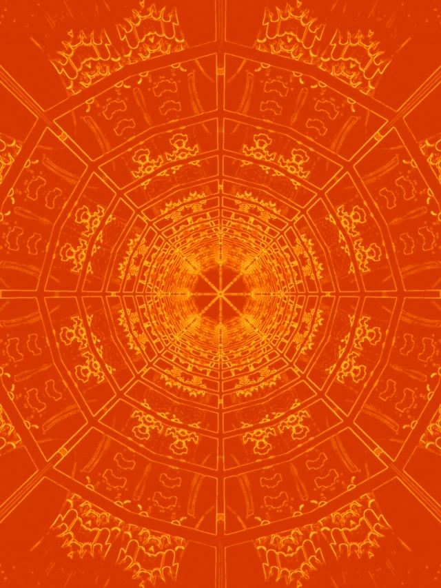 Vj loop Đường hầm Neon Cam Mandala Xoáy hình tròn 3:4 iPad Portrait 60fps Screensaver