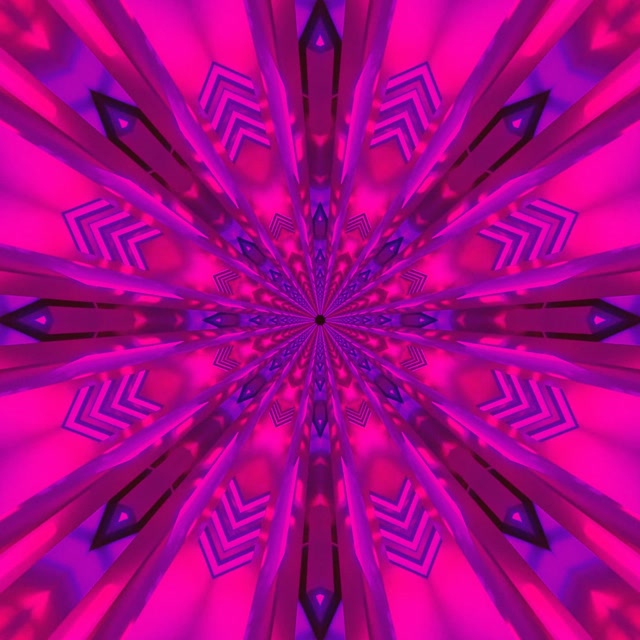 Neon Tunnel Kaleidoscope Burst VJ Loop 1:1 Square 60fps Screensaver