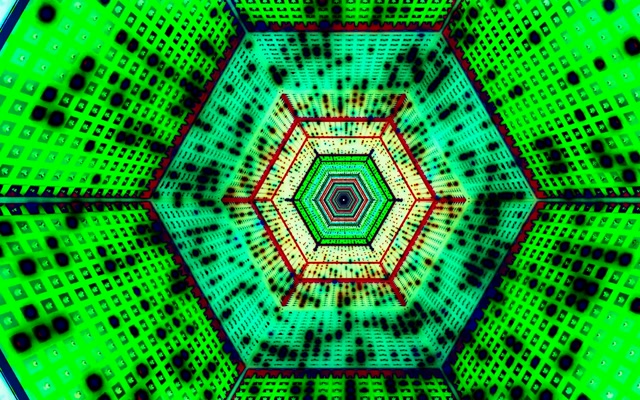 Hầm Neon Lưới Lục Giác VJLoops 60fps 16:10 MacBook Screensaver