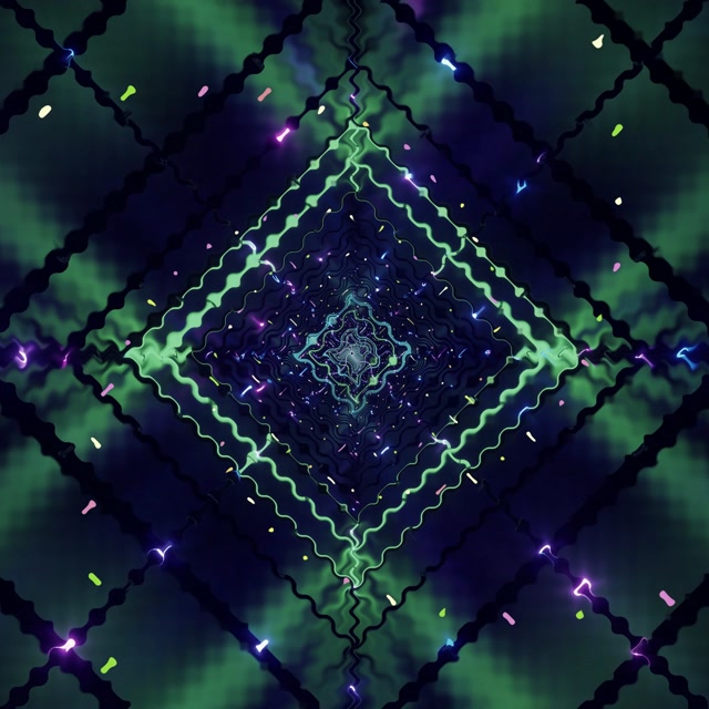 Neon Tunnel Green Diamond Vortex VJ Loop 1:1 Square 60fps Screensaver