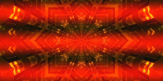 Đường Hầm Neon Kaleidoscope Ngôi Sao Vỡ Tung VJLoop 2:1 Univisium 60fps Screensaver