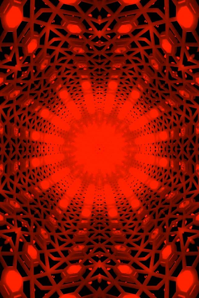 Đỏ Đen Mandala Đường Hầm Neon Vj Loop 2:3 Photo Portrait 60fps Screensaver