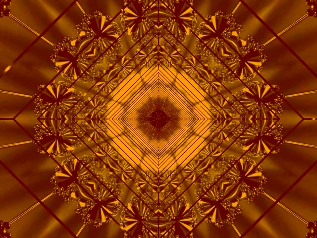 Hầm Neon Fractal Vàng Screensaver 4:3 Classic 60fps VJ Loop PC