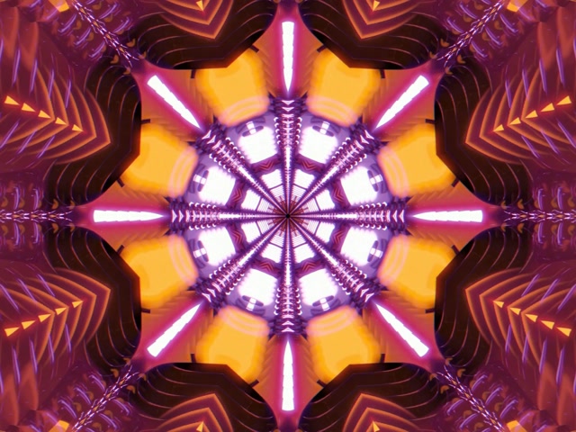 Radial Neon Tunnel Vj Loop 4:3 Classic 60fps Screensaver Kaleidoscope
