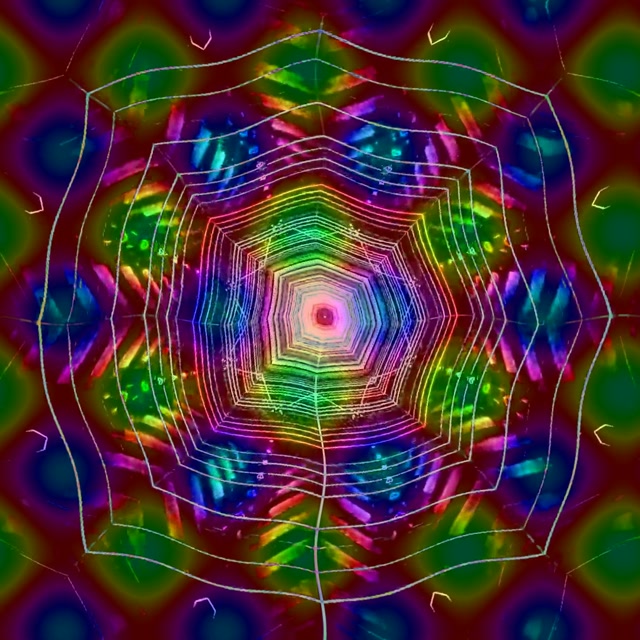 Đường Hầm Neon Lưới Nhện Xoáy Vòng VJ Loop 1:1 Square 60fps Screensaver