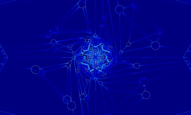 Đường Hầm Neon Xanh Dương Mạng Lưới Screensaver 5:3 Rộng 60fps VJ Loop