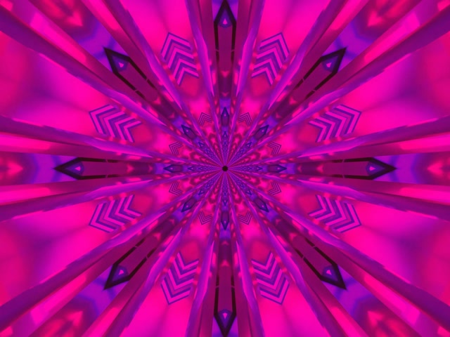 Đường Hầm Neon Kaleidoscope Star Burst Pink Purple Vj Loop 4:3 Classic 60fps Screensaver