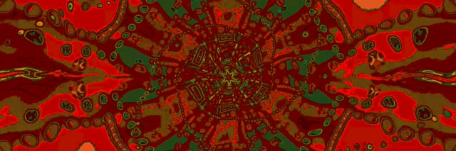 Đường Hầm Neon Mandala Đỏ Vàng VJLoops 3:1 Triple Wide 60fps Screensaver