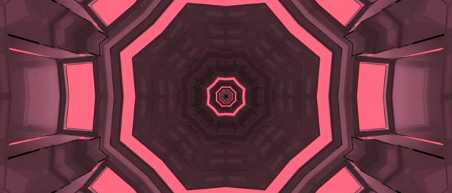 Đường Hầm Neon Pink Octagon Vortex VJ Loop 21:9 Ultrawide 60fps Screensaver