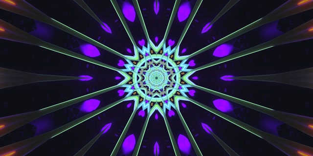 Hầm Neon Mandala Tím Xanh Màn Hình Chờ 2:1 Univisium 60fps Vj Loop