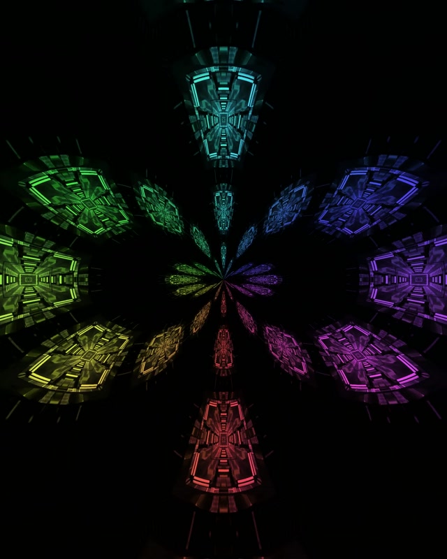 Đường Hầm Neon Vụ Nổ Cánh Hoa Cầu Vồng VJLoops 4:5 Instagram 60fps Screensaver