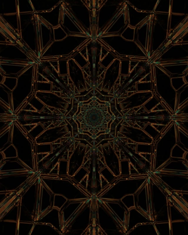 Hầm Neon Fractal Xanh Vàng Màn Hình Chờ 60fps 4:5 Instagram Vj Loop