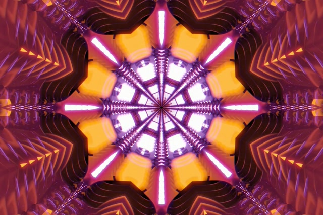 Neon Tunnel Kaleidoscope Burst | VJ Loop 60fps 3:2 Screensaver