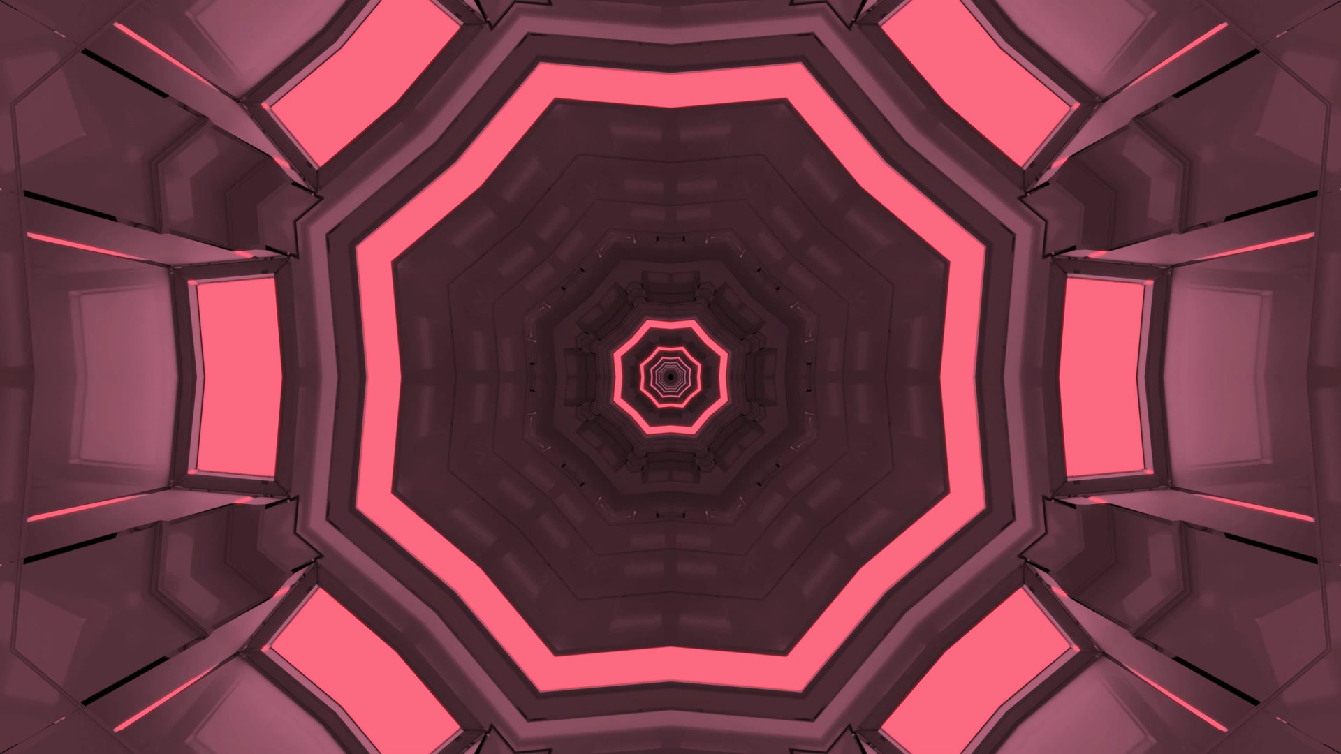Pink Octagon Neon Tunnel 4k uhd 60fps Screensaver VJ Loop