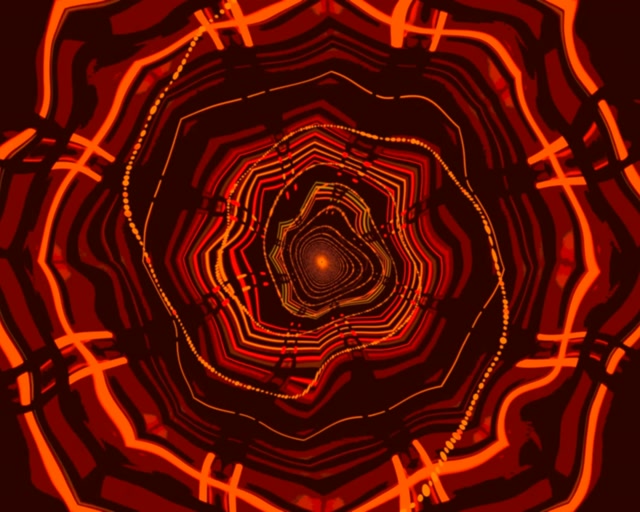 霓虹隧道红色螺旋漩涡 VJ Loop 60fps 5:4 工业 屏保