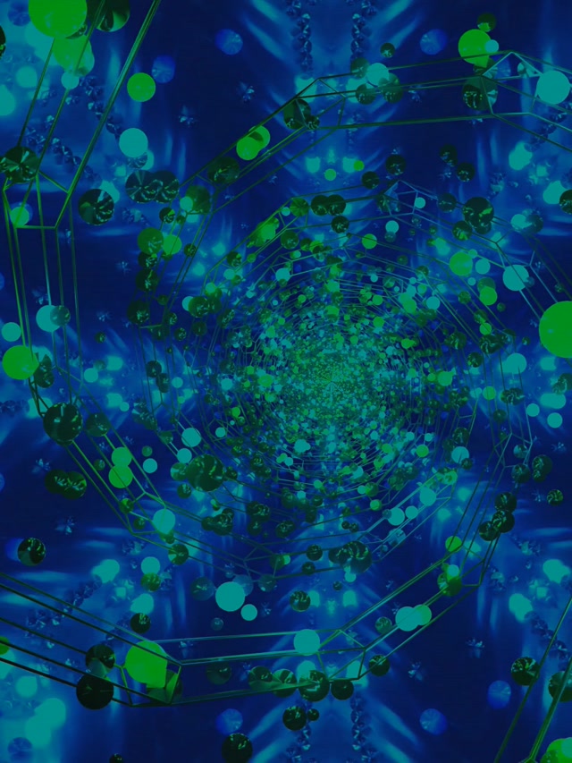 霓虹隧道分形气泡漩涡 3:4 iPad 竖屏 60fps 屏保 VJ Loop