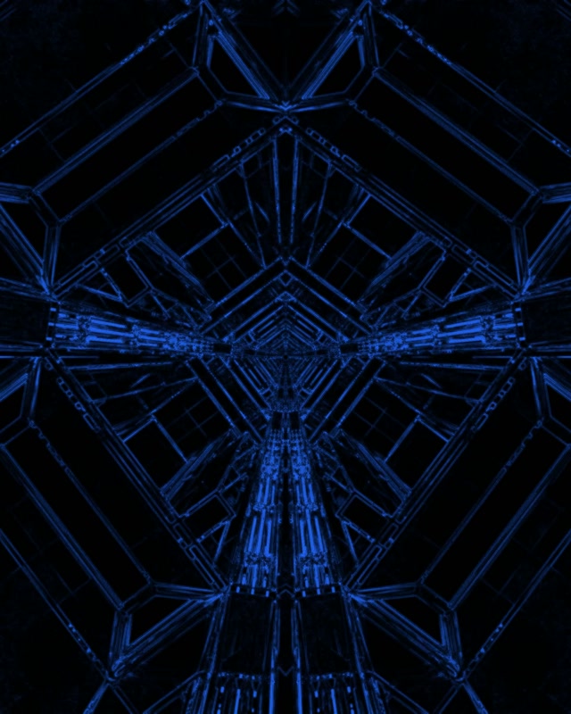 蓝色霓虹隧道屏保 60fps 4:5 Instagram VJLoops PC笔记本