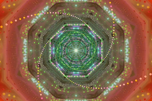 霓虹隧道屏幕保护程序 3:2 Surface 60fps VJ Loop 绿色八角灯