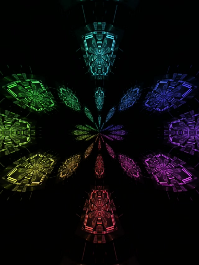 霓虹隧道RGB花朵漩涡 VJ Loop 3:4 iPad 竖屏 60fps 屏保