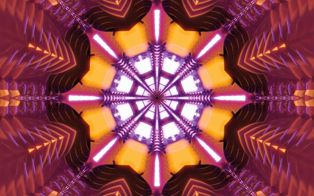 Radiant Kaleidoscope Neon Tunnel | 16:10 MacBook 60fps VJ Loop Screensaver