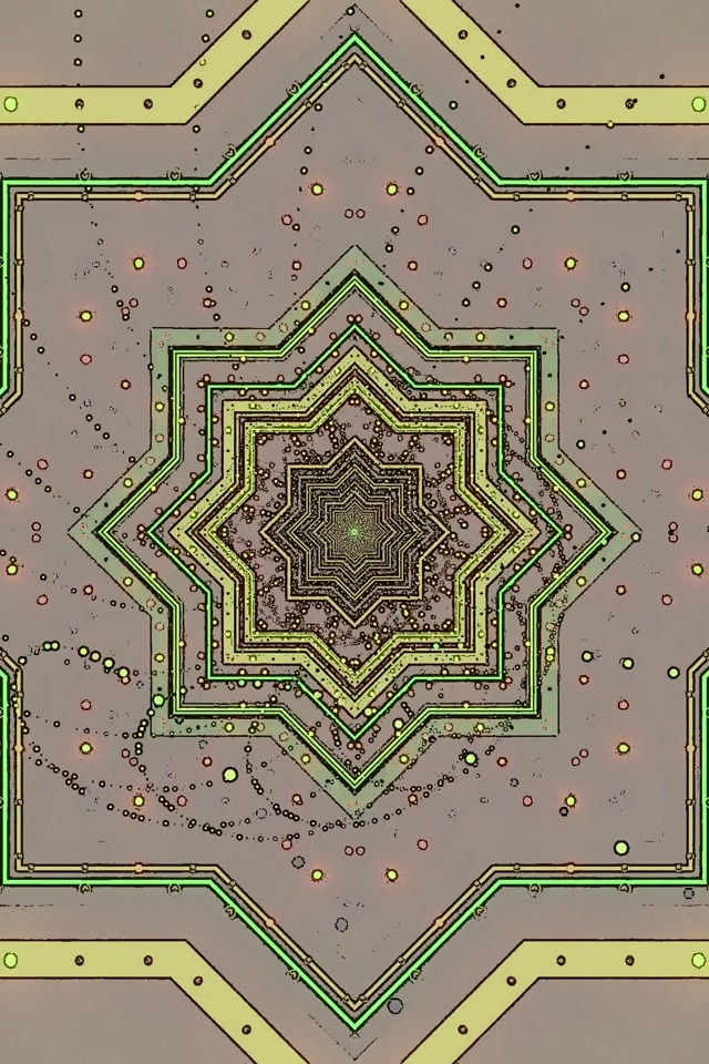 霓虹隧道星形屏保 2:3 竖屏 60fps VJLoops 绿色